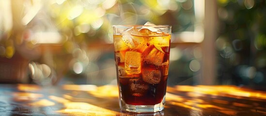 Leinwandbilder - Cold brewed coffee can be a refreshing and invigorating beverage choice perfect for a hot summer day. Creative banner. Copyspace image