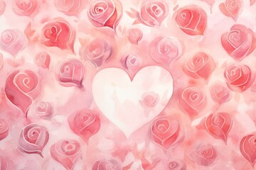 Canvas Print - Heart and rose pettern background backgrounds petal plant.