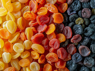 Canvas Print - Colorful Dried Apricots and Prunes Close Up