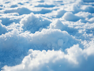 Wall Mural - Close-Up View of Freshly Fallen Snow on a Sunny Day