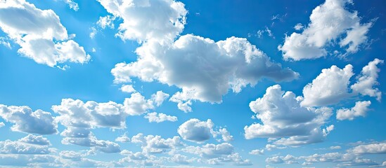 Aufkleber - A clear day with a blue sky backdrop featuring white clouds copy space image available