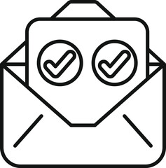 Sticker - Icon showing a double opt in confirmation being sent by email