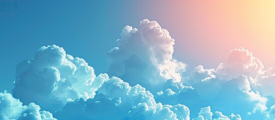 Wall Mural - blue sky with clouds in a copy space image