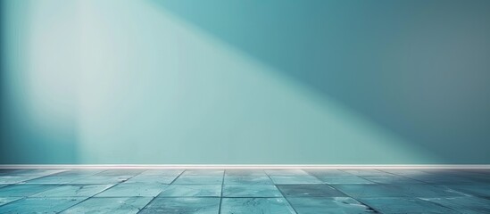 Aufkleber - Blue green floor and wall with copy space image