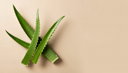 Aloe Vera On a light beige background