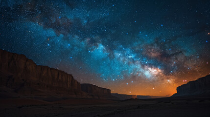 A beautiful night sky with a large milky way