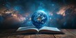 © BG_Illustrations - Conceptual Earth Open Book Glowing Starry Sky