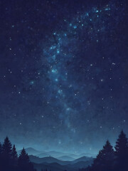 Wall Mural - Starry night sky background with deep blue hues