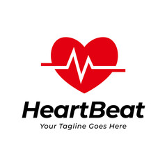 Wall Mural - Heart beat logo vector, ECG Logo vector illustration.