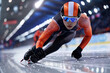 © Dzmitry - A Speed Skater Leans Into a Tight Turn at the World Short Track Championships