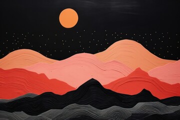 Wall Mural - Desert night art painting nature.