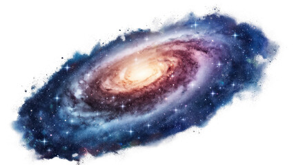 Wall Mural - a galaxy isolated on transparent white background, clipping path