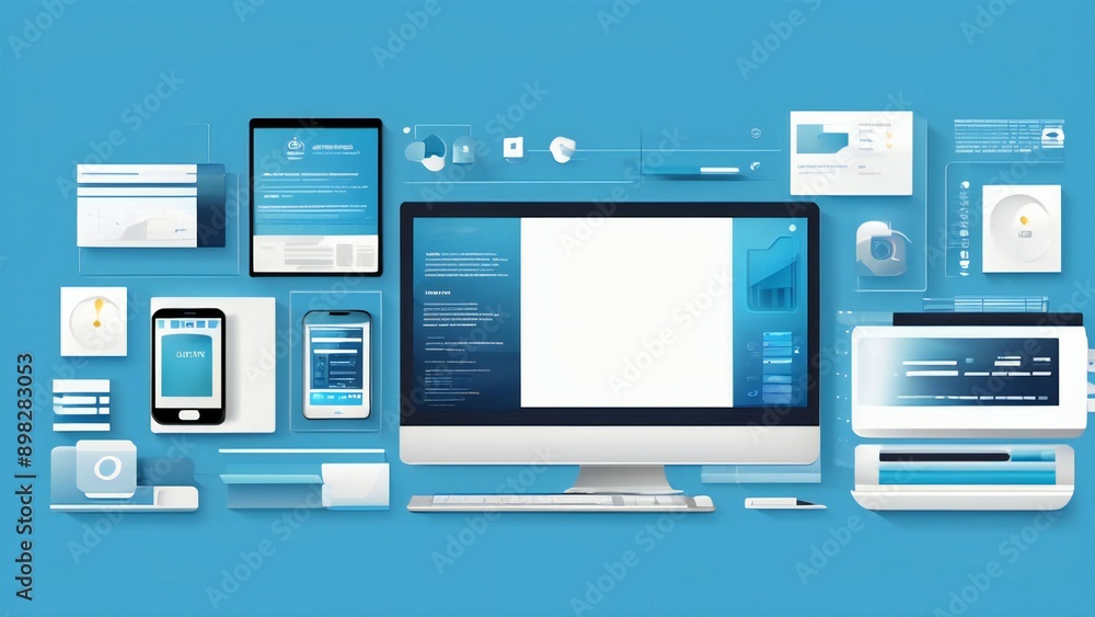 Minimalist modern graphic design with a technology theme