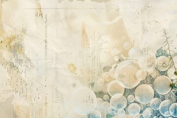 Wall Mural - Bubbles ephemera border backgrounds paper text.