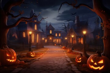 Wall Mural - 3d illustration Halloween halloween light.