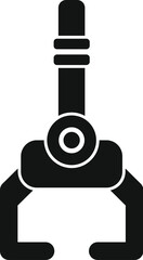 Sticker - Black silhouette of a robotic arm gripping with two claws open