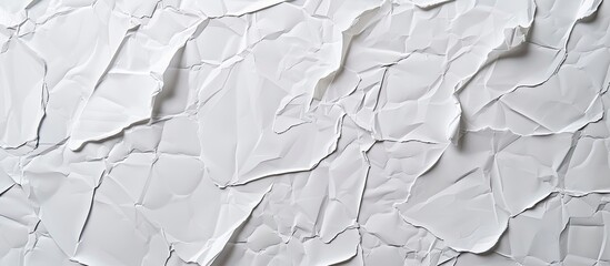 Poster - Top view of a clean white paper with a textured crumpled appearance creating a background suitable for copy space image