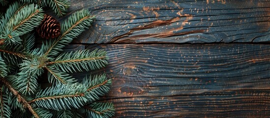 Fototapete - Close up macro shot featuring a vintage Christmas tree structure background perfect for designing with room for text or images a natural wood pattern. Creative banner. Copyspace image