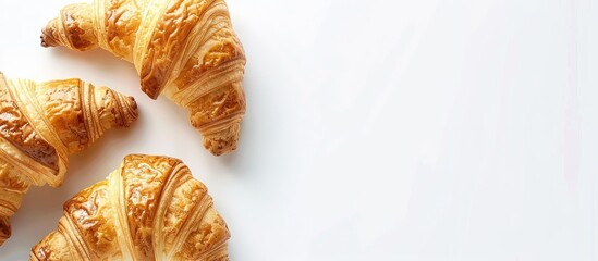 Poster - Croissants with copy space image on a clean white backdrop