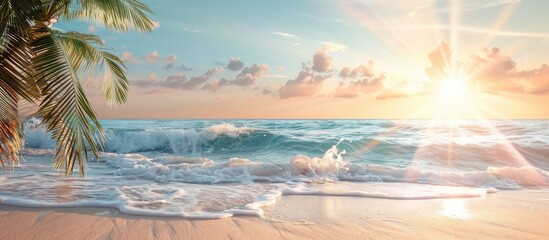 Aufkleber - Beach backdrop with copy space image