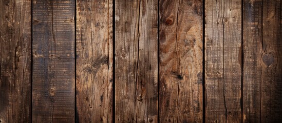Aufkleber - Aged wooden panels with a grungy brown background texture for use as a background in designs or to create copy space images