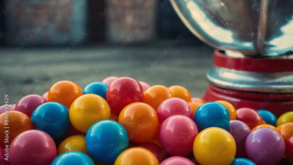 Bubble gum balls in different colors Stock Photo | Adobe Stock