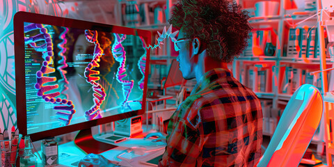 DNA Designer: An artist at work, creating a genetic sequence using a computer program