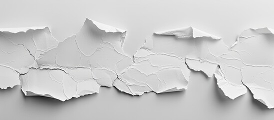 Aufkleber - Collection of ripped white paper on a gray background with copy space image