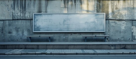 Poster - Billboard on a street wall with banners providing copy space image for your message