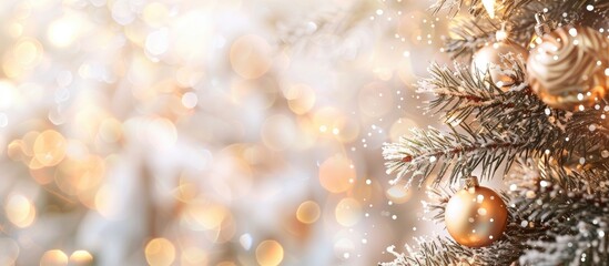 Fototapete - Blurred background with copy space image for Christmas and New Year holidays