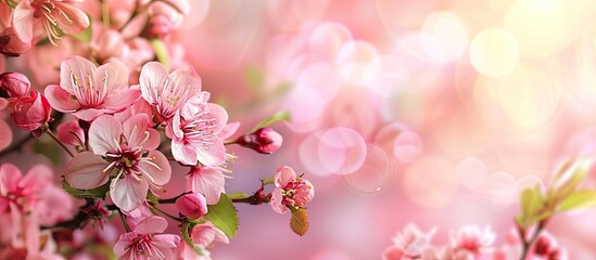 Aufkleber - Beautiful spring cherry blossoms with a stunning copy space image