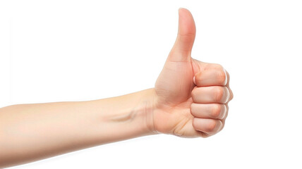 Wall Mural - A hand showing thumb up isolated on a white background