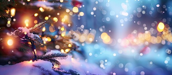 Aufkleber - Blurry Christmas backdrop with space for text or product presentation ideal for holiday cheer and festive gatherings with loved ones Great for seasonal greetings or winter celebrations