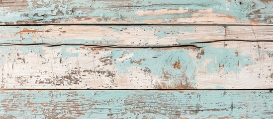 Aufkleber - An antique wooden surface with weathered paint provides a charming backdrop for your copy space image