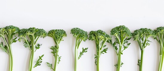 Aufkleber - Broccolini arranged on white background for copy space image