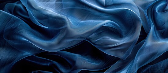 Aufkleber - Abstract blue silk chiffon fabric with an artistic denim silk taffeta color layout on a background template with copy space image