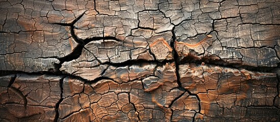 Aufkleber - Copy space image of cracked wooden texture