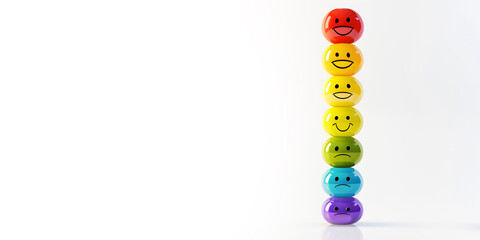 colorful emotional guidance scale group of figure icon	