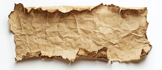Poster - An aged paper with torn edges positioned on a white background with available copy space image