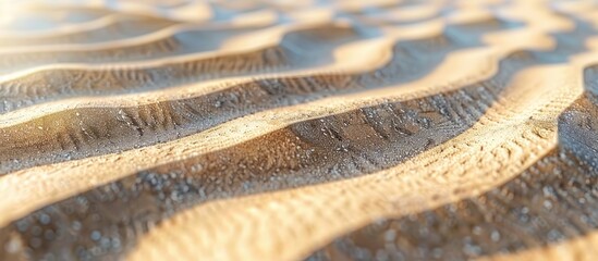 Fototapete - Close up view of a rippled sand wave texture with copy space image