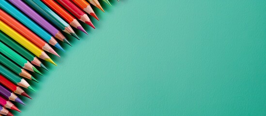Aufkleber - Colorful text and drawings by colored pencil on a pastel green background create a back to school theme with an empty area for text a copy space image
