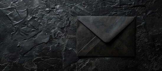 Poster - Dark envelope on a black backdrop with copy space image