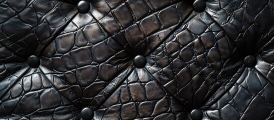 Aufkleber - Texture and background of black leather with copy space image