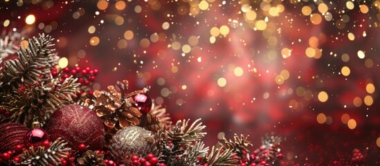 Poster - Christmas and New Year s holiday themed background featuring a Christmas border and available copy space image