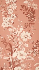 Canvas Print - Toile wallpaper with flowers pattern plant art.