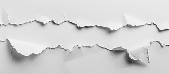 Aufkleber - Collection of ripped white paper on a gray background with copy space image