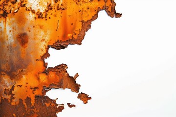 Canvas Print - Rust stain texture backgrounds white background deterioration.