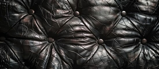 Aufkleber - Texture and background of black leather with copy space image
