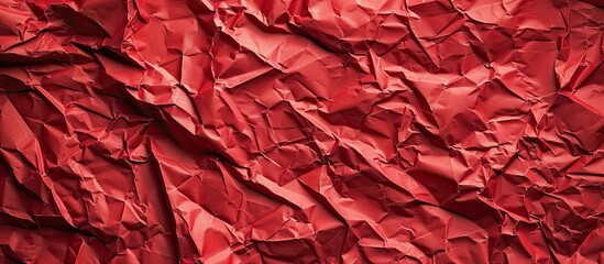 Leinwandbilder - Crumpled red paper texture providing high quality background with ample copy space image for text