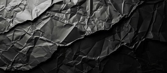 Poster - Textured black crumpled paper as a background with copy space image